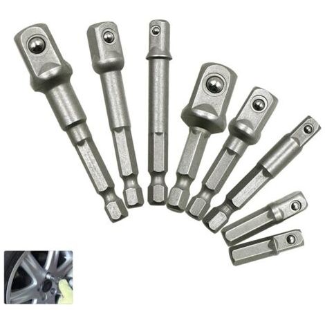 Steckschlüsseladapter Aus Chrom-vanadium-stahl, Sechskantschaft Für 1/4", 3/8" Und 1/2" Verlängerungsbits