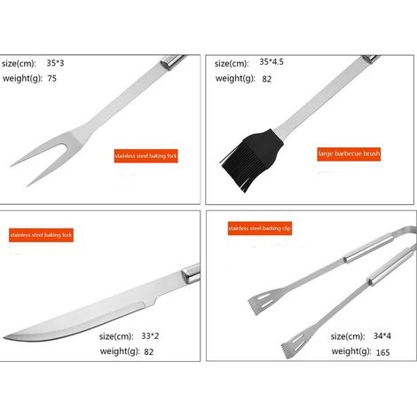 Grillbesteck-set, 18-teiliges Grillzubehör Aus Edelstahl, Grillbesteck Für Camping Und Gartengrillen