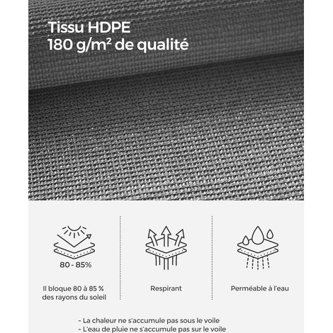 3 X 3 M Sonnensegel, Sonnenschutz Aus Hdpe-gewebe, Uv-schutz, Für Terrasse, Garten, Balkon, Außenbereich, Anthrazitgrau