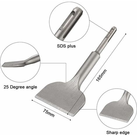 Burin Sds Plus Fliesenmeißel, 165 Mm X 75 Mm Versailles High Quality Expansion Series, Gebogener Fliesenmeißel, Geeignet Für Keramik- Und Bodenfliesen