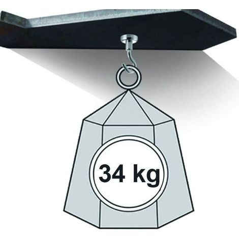 Extra Starker 34-kg-magnethaken – 32-mm-neodym-magnet – Werkzeuglose Montage – 6-teiliges Hochleistungs-set