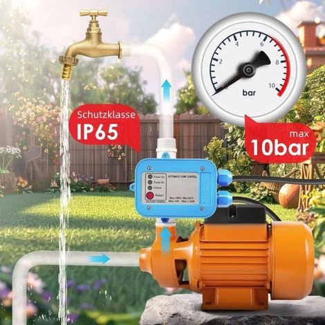 Automatischer Pumpendruckschalter 220 V, 10 Bar, Trockenlaufschutz, Wasserpumpensteuerung, Automatischer Wasserpumpendruckregler, Automatische Steuereinheit
