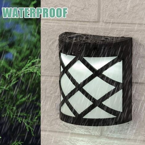 Solar-zaunleuchte, Ip55 Wasserdichte Solar-gartenleuchten Für Terrasse, Zaun, Hof, Garten, Garage, Treppe, Tor, Wand - Warmweißes Gitter (2er-pack)