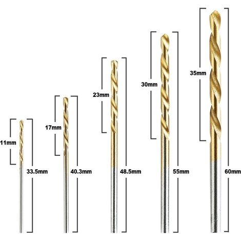 Hss-bohrer-set, Titanbeschichtet, 1/1,5/2/2,5/3 Mm, Hochwertige Hss-bohrer, Elektrowerkzeuge, 50-teilig