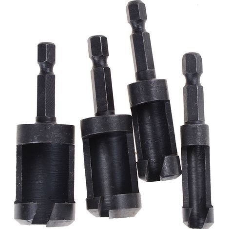 4-teiliges Rundschaftbohrer-set, Korkschneider Aus Kohlenstoffstahl Für Holzbearbeitung, Korkbohrer, Lochsägenwerkzeug