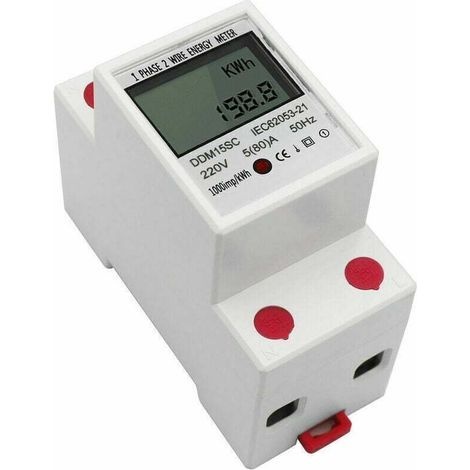Edf-einphasen-energiezähler Für Din-schiene, Lcd-digitalanzeige, 5–80 A, 220 V, 50 Hz, Elektronischer Kilowattstundenzähler, Energieverbrauchsmonitor Ddm15sc, Weiß