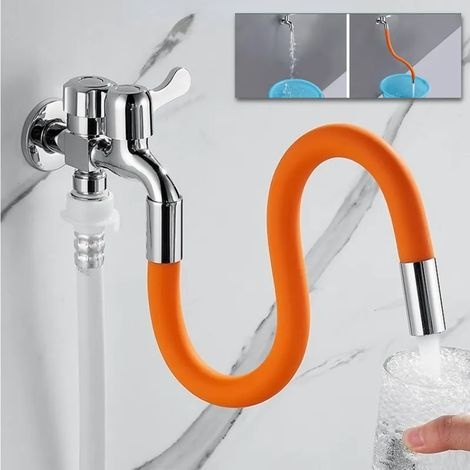 Universelle Wasserhahnverlängerung, 360° Drehbar, Verstellbar, Frei Biegsames Rohr, Spritzwassergeschützt, 30 Cm Zubehör