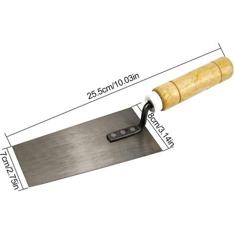 Trapezförmige Edelstahlkelle, 2-teiliges Set, Glättkelle Mit Holzgriff, Unverzichtbare Putzkelle, Putzspatel, Unverzichtbares Maurerwerkzeug-set