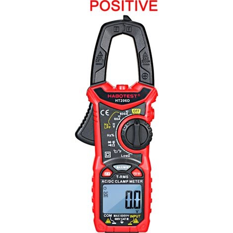 Digitales Ac/dc-multimeter Mit Stromzange Zur Messung Von Ac/dc-spannung, Ac/dc-strom, Frequenz, Tastverhältnis, Dioden, Widerstand, Durchgang, Transistorprüfung, Klemme