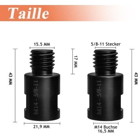 2 Stück 5/8"-adapter
