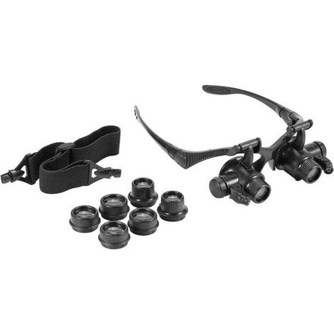Kopfbandlupe Mit Led-licht, 10x, 15x, 20x, 25x Vergrößerung