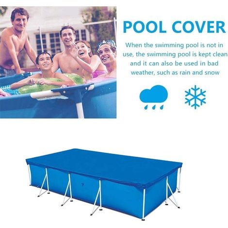 Pvc-poolabdeckung, Wasserdicht Und Uv-beständig, Rechteckige Poolabdeckung Für Aufblasbare Familienpools, 400 X 211 Cm