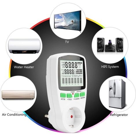 Stromverbrauchsmonitor, Stromzählersteckdose Mit 7 Modi Und Lcd-anzeige, Multifunktionale Stromzählersteckdose Zur Energieeinsparung (max. 3680 W, 1 Stück)