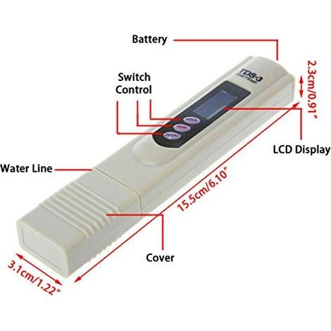 Wasserqualitätsprüfstift, Digitaler Elektrischer Tds-3-tester Für Hydrokultur, Wasserqualitätsüberwachung