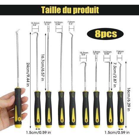 8-teiliges Präzisions-haken- Und Schraubendreher-set, Mechanisches Haken- Und Schraubendreher-set, Türverkleidungs-entfernungswerkzeug, Dichtungsentferner, Langhaken