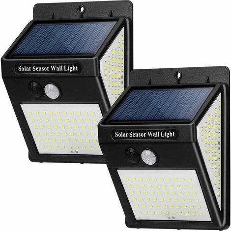 Solarbetriebene Gartenleuchte Mit Bewegungsmelder, 3 Modi, Ip65 Wasserdicht, [2er-pack 144 Leds] Kabellose Solar-gartenbeleuchtung - 2 Stück