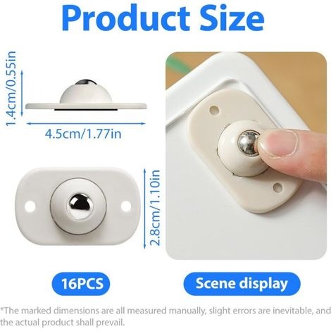 Mini-möbelrollen, Möbelräder, 360° Drehbare Universal-stahlrollen, Flachrollen Für Kleingeräte, Aufbewahrungsboxen, Behälter (16 Stück, Beige)