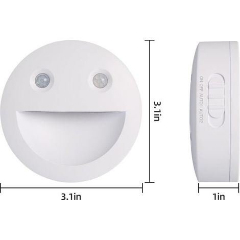 Led-nachtlichter Mit Bewegungsmeldern, 2er-set, Geeignet Für Treppenhäuser Oder Flure, Farbtemperaturen Von 2700 K Bzw. 5000 K, Blendfreies Licht.
