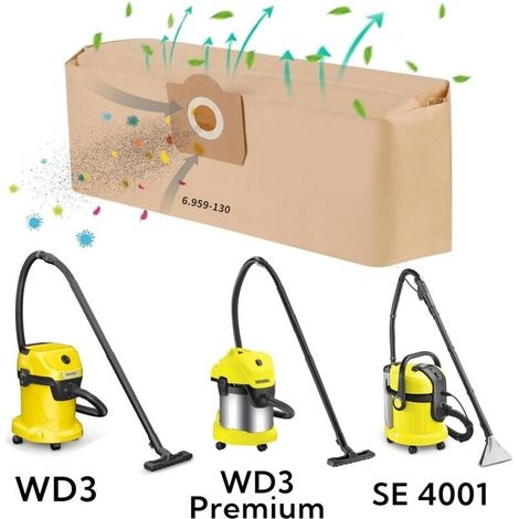 5 Staubsaugerbeutel Für Kärcher, Gerade Staubsaugerbeutel Für Kärcher Wd3/mv3/wd 3 Premium, Ersatz-papierfilterbeutel 6.959-130.0 Wd3200 Wd3300 A2201/2204/2504/2554/2251/2604