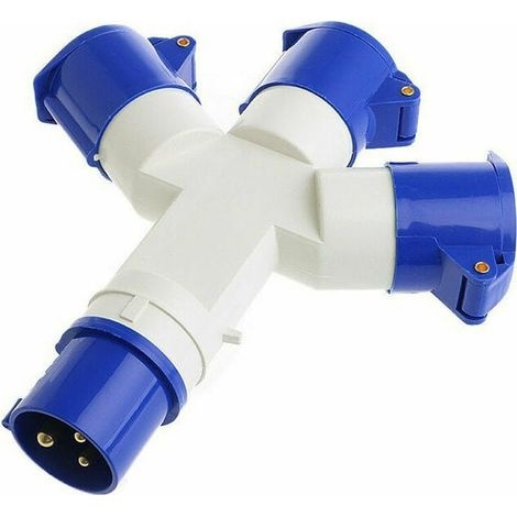 3-fach Steckdosenleiste Mit 3-poligem Stecker, 16 A, 220 V, Schutzart Ip44 – Steckdosenleiste Für Wohnwagen/wohnmobile/boote, Baustellen, Industriesteckdosenverteiler