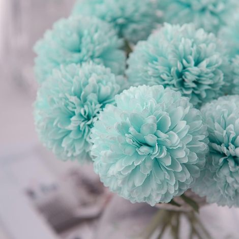 Künstliche Seidenkugelblumen, Wunderschöne Künstliche Seidenblumen, Künstliche Löwenzahnkugeln Für Die Dekoration Von Zuhause, Schlafzimmer Und Hochzeiten (12 Stück, Blau)