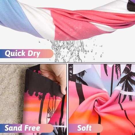 Mikrofaser-strandtuch Für Erwachsene, Schnelltrocknendes Badetuch, Sandfreies Strandtuch Für Strandstühle, Fitnessstudio, Badezimmer, Sauna (150 X 70 Cm)