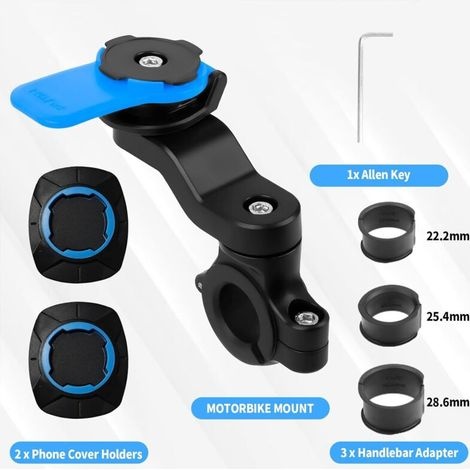 1er-pack Blaue, Universelle, Abnehmbare Handyhalterung Für Fahrrad- Und Motorradlenker (22,2 Bis 28,6 Mm).
