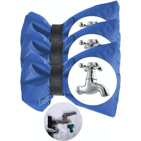 Außenwasserhahn-abdeckung, Winterwasserhahn-abdeckung, Frostschutz, Wasserdicht, Große Größe, 3 Stück (blau)
