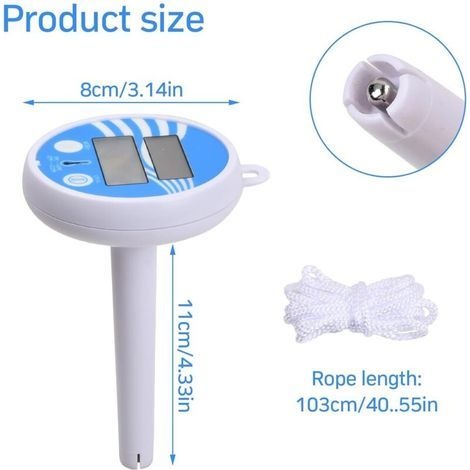 Poolthermometer, Schwimmendes Poolthermometer, Solar-poolthermometer, Digitales Poolthermometer, Lcd-wassertemperaturthermometer Für Schwimmbäder, Whirlpools Und Spas, Gut Ablesbar