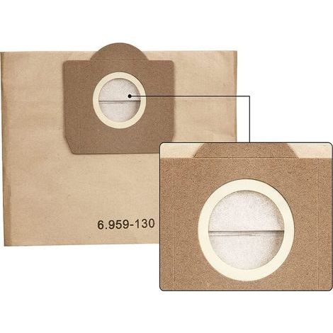 5er-pack Mikrofiltrations-papierstaubsaugerbeutel – Kompatibel Mit Kärcher 6.959-130.0 – 99,99 % Filtration – Für Die Modelle Wd3200, Wd3300 Und Wd3500