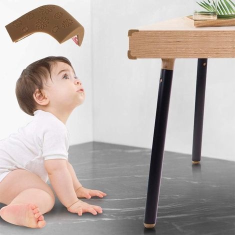 Eckenschutz Für Babymöbel, Braune Silikon-eckenschoner Für Tische Und Möbel, 8 Stück
