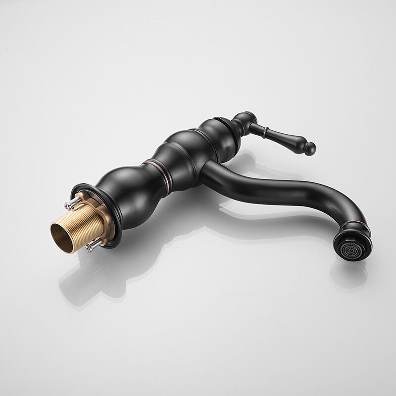 Waschtischarmatur, 360° Schwenkbar, Retro-stil, Einlochmontage, Abnehmbarer Abs-luftsprudler, Oberfläche In Geölter Bronze Mit G3/8-zoll-schlauch