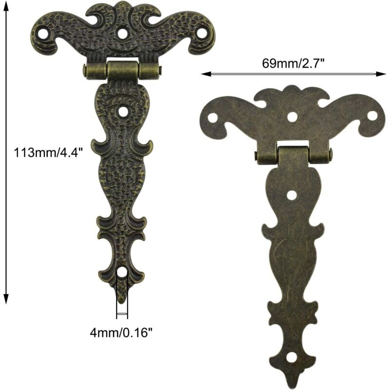 Möbelscharnier, Antike Scharniere, 6 Dekorative Bronzescharniere Für Schranktüren, Schmuckkästchen
