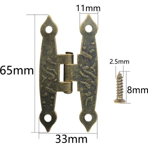 Möbelscharniere, 20 Stück Retro-klappscharniere Aus Bronzefarbenem Metall Mit Schrauben Für Kleine Kisten, Kartons Und Türen Im Retro-stil.