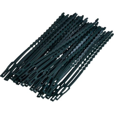 100 Stück Verstellbare Pflanzenclips Und -stützen, 1002,5 Mm, Dunkelgrün