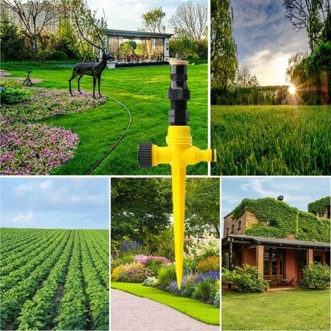 Automatisches 360°-drehbewässerungssystem, Gartenrasensprenger, Multifunktionaler, Verstellbarer Gartensprenger Für Rasenflächen (3-teilig)
