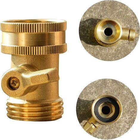 Absperrventil Für Gartenschläuche Aus Messing, 3/4"-absperrventil Aus Massivem Messing Mit 4 Zusätzlichen Gummidichtungen