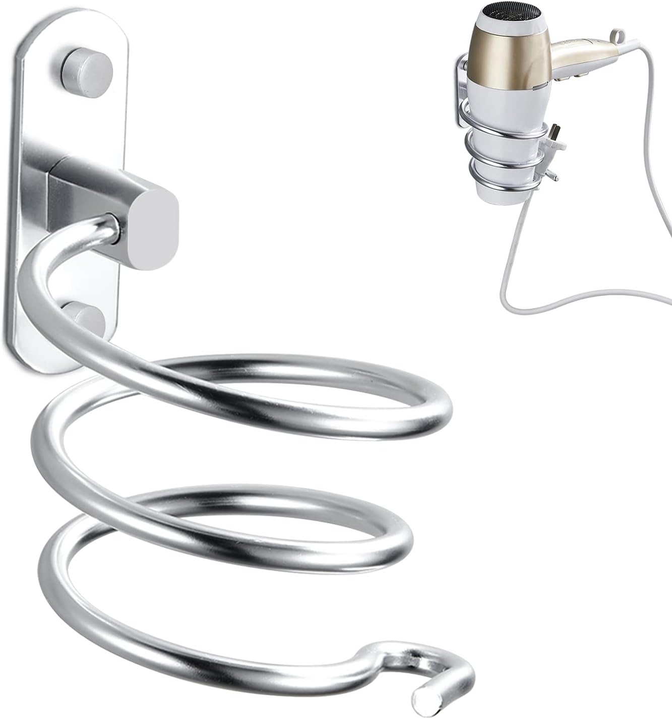 95street Haartrocknerhalterung, Wandmontierte Haartrocknerhalterung Für Hotel, Badezimmer, Toilette, Friseursalon, Aluminium (silber)