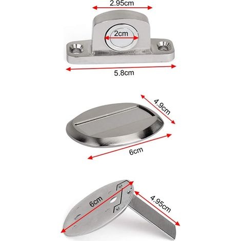 Starker Magnetischer Türstopper Aus Metall, Robuster Türstopper Mit 3m-klebeschrauben, Verdeckte Bodenmontage, 2 Stück