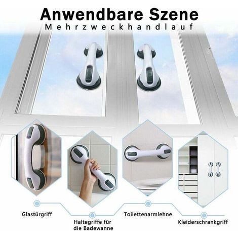 2 X Haltegriff Für Badewanne, Dusche, Badewannenstütze, Haltegriff Mit Saugnapf, Badezimmer