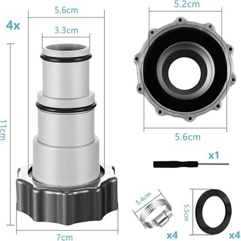 Adaptador De Manguera De Piscina De Repuesto Para Bomba Intex A, Ajuste Para Manguera De 32 Mm Y 38 Mm