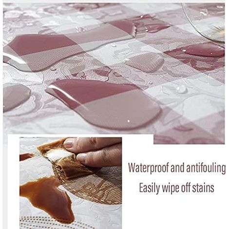 Runde, Wasserdichte Pvc-tischdecke – Blumen- Und Spitzenmuster – 180 Cm – Fleckenabweisend Und Leicht Zu Reinigen – Für Esszimmer, Garten, Café, Party –