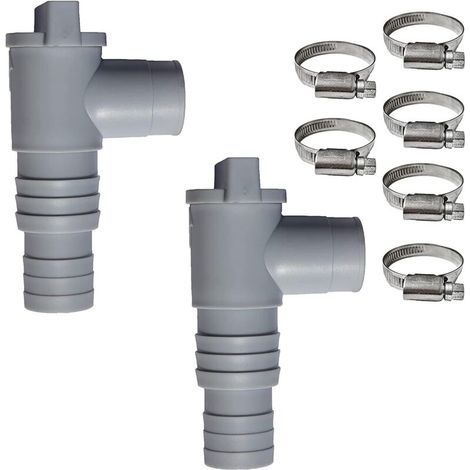 2-teiliges Pool-absperrventil-set, 32/38-mm-pvc-schlauch, 32-mm-pool-wartungszubehör