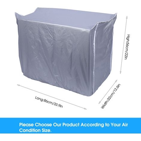 Außenabdeckung Für Klimaanlagen, Silberne Polyester-universalabdeckung Für Standard-klimaanlagen, Staubdicht Und Schneesicher (86 X 32 X 56 Cm)