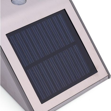 Solarleuchte Für Den Außenbereich Mit Bewegungsmelder, Wasserdicht, Edelstahl, Zur Wandmontage.