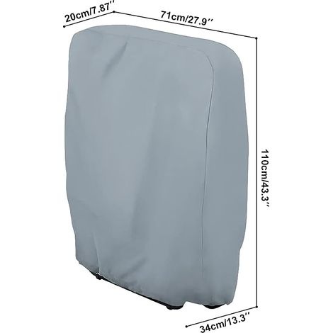 Schutzhülle Für Klappbare Sonnenliegen, Gartenstuhlabdeckung, Staubdicht, Wasserdicht, 210d Oxford, B71×h110cm (grau)