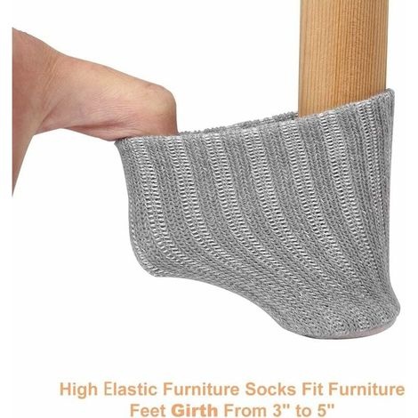 Rutschfeste Stuhlbeinsocken – Verhindern Kratzer Und Reduzieren Geräusche, 24er-packung, Grau