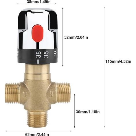 Thermostatmischer, 3-wege-thermostatmischer Aus Massivem Messing, Duschsystem, Temperaturregelventil Für Warmwasserbereiter, Typ 3