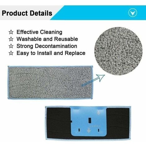 Packung Mit 8 Waschbaren Und Wiederverwendbaren Wischmopp-pads Für Saugroboter, 270 X 106 Mm