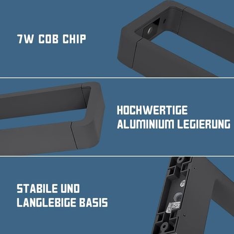 7w Gartenleuchte 3000k Außenleuchte, Wasserdicht Nach Ip65, Dekorative Lampe, Rasenleuchte Aus Schwarzer Aluminiumlegierung, Geeignet Für Gärten, Terrassen, Wege Und Rasenflächen